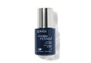 Blue skincare bottle with silver cap on a white background