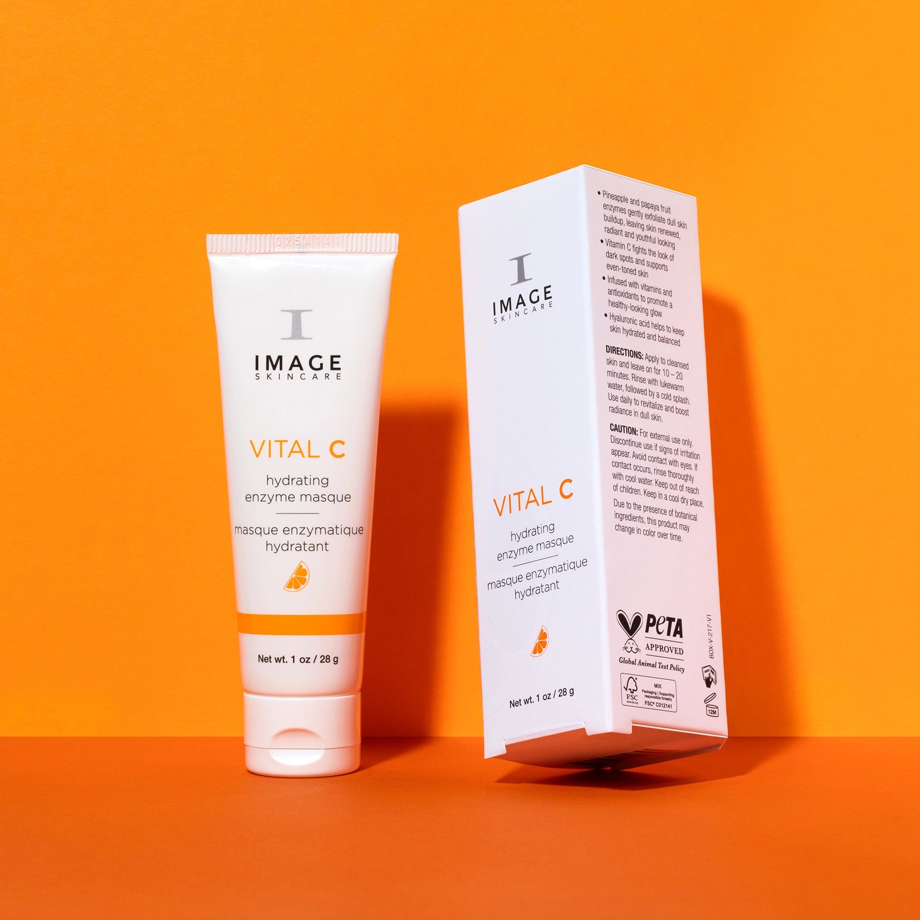 product shot on orange background
